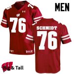 Men's Wisconsin Badgers NCAA #76 Logan Schmidt Red Authentic Under Armour Big & Tall Stitched College Football Jersey FP31L00UP